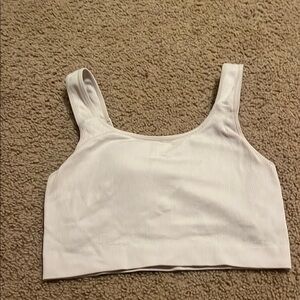 Target White Sleeveless Fitted Crop Tank Top